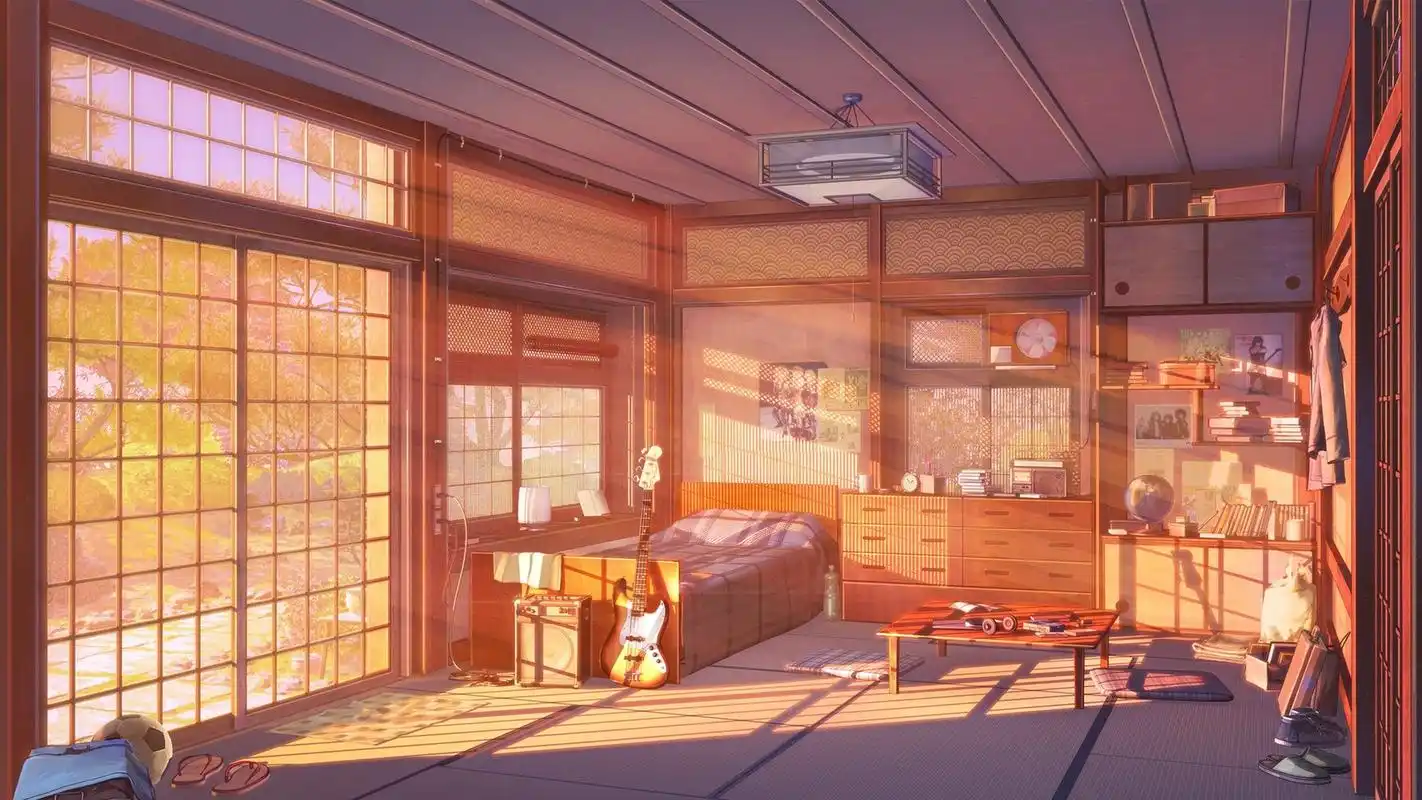 小屋公寓午后阳光动漫卡通壁纸