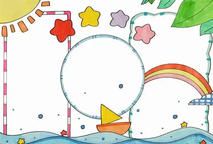 空白手抄报模板大全16张a4校园手抄报小学生空白绘画模板半成品套装8k