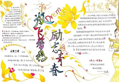 我校举办"放飞梦想,励志青春"主题手抄报比赛