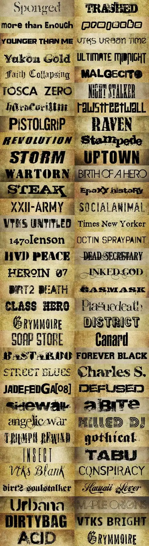 残破复古英文字体