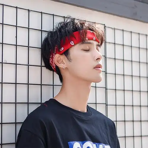 头巾男发带男生街头潮人嘻哈束发带运动个性跑步ins吸汗男士头带
