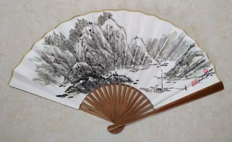 《清风》张迎春扇子山水画欣赏