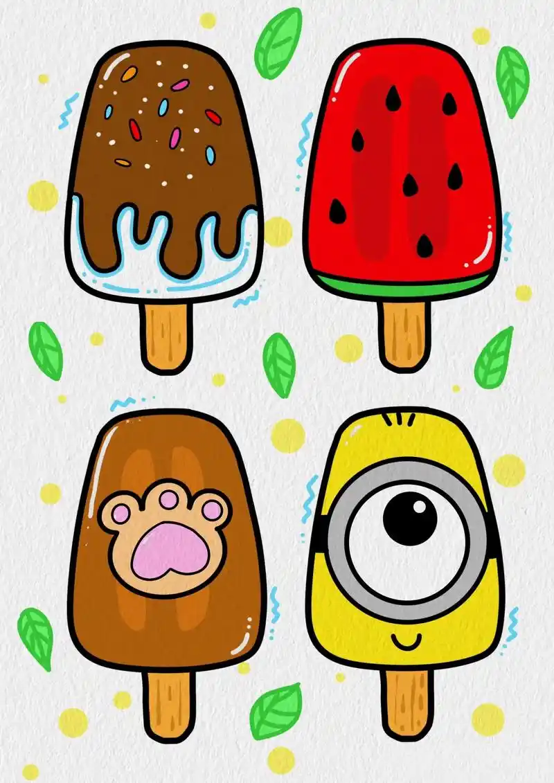 教你用梯形 u画美味又简单的冰激凌简笔 - 抖音