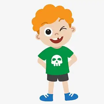 卡通眨眼睛的小男孩设计