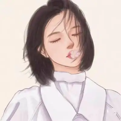 短发女插画头像可爱