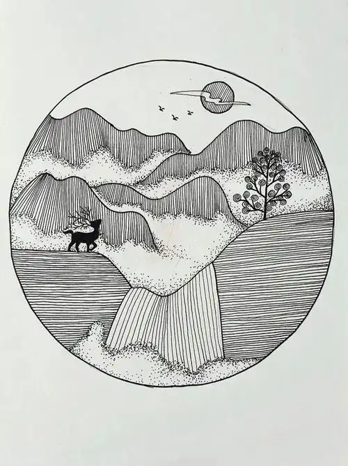 喜欢的公主城堡类,动植物类,日常用品和汉字数字线描画及各种线条画