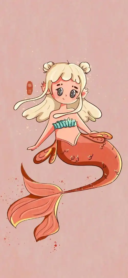 小美人鱼可爱手绘手机壁纸
