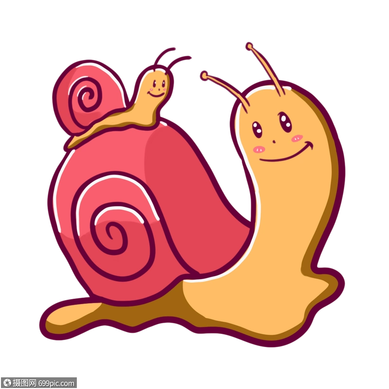 免抠元素 手绘/卡通元素 蜗牛.psd