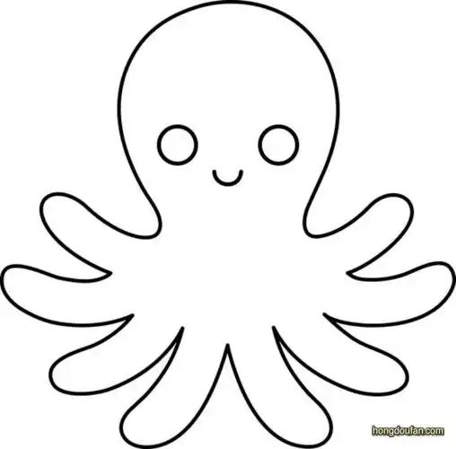章鱼剪影形状简笔画大全