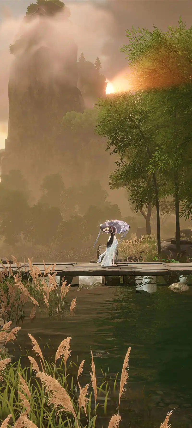 孤山高清竖屏壁纸-花非花.很有意境美.#逆水寒手游 #游戏日 - 抖音