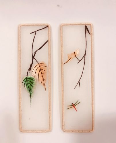 古典书签手工刺绣苏绣diy套件双面材料包组图苏绣