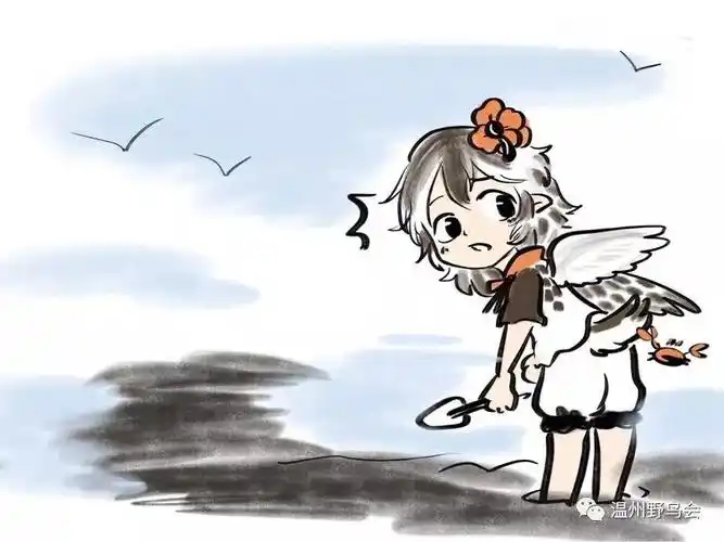 勺嘴鹬卡通画 © 官念绘