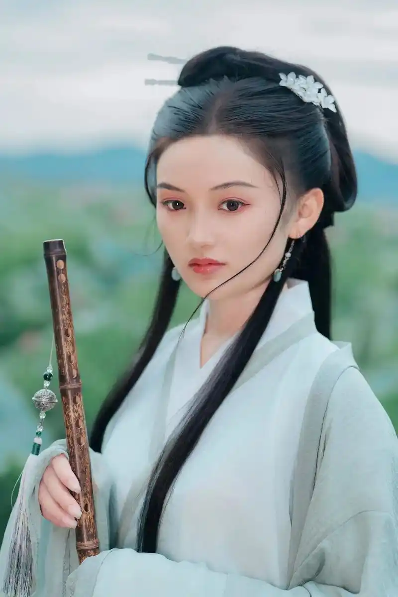 西湖清冷美女汉服小姐姐.这次素人客妹拍摄,因为天气阴,还是比 - 抖音