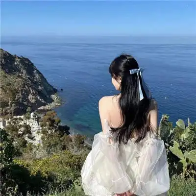 海边氛围感ins风侧面女生头像