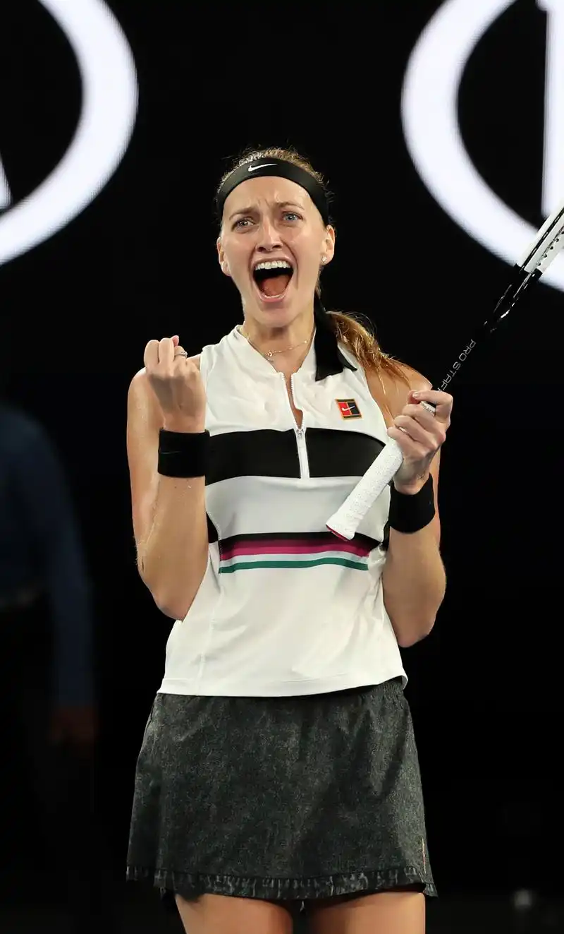 墨尔本,2019年1月22日      (体育)(10)网球——澳网:科维托娃晋级