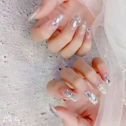 超级闪亮78镶钻美甲#夏天美甲