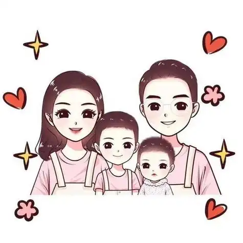 一家四口全家福简笔画幼儿园一家四口全家福简笔画