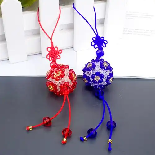 成品水晶串珠灯笼挂件手工编织钱袋福袋包挂包挂件