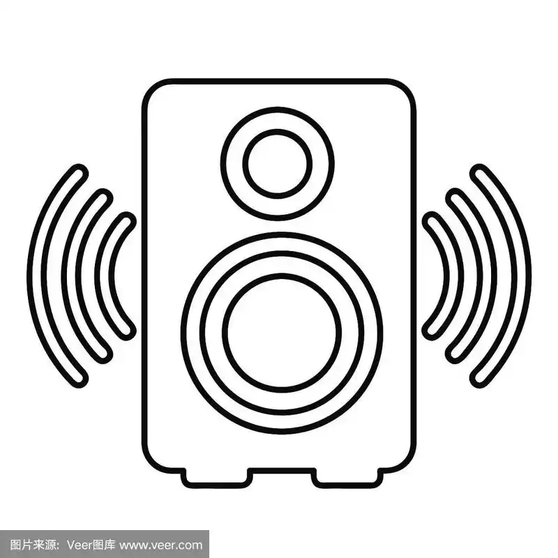 图标插图扬声器轮廓风格孤立在白色背景