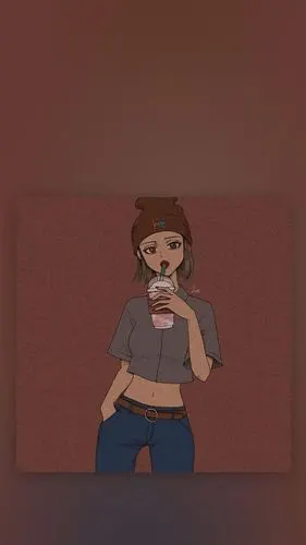 卡通美女画中画风格,高清图片,手机锁屏桌面-壁纸族