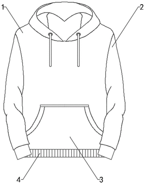 背景技术:目前,卫衣大体可以分为三部分:帽子,帽子可以设置也可以不