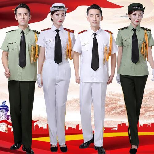 新款夏季短袖军装男女礼服升旗手服装国旗班三军仪仗队军鼓乐制服