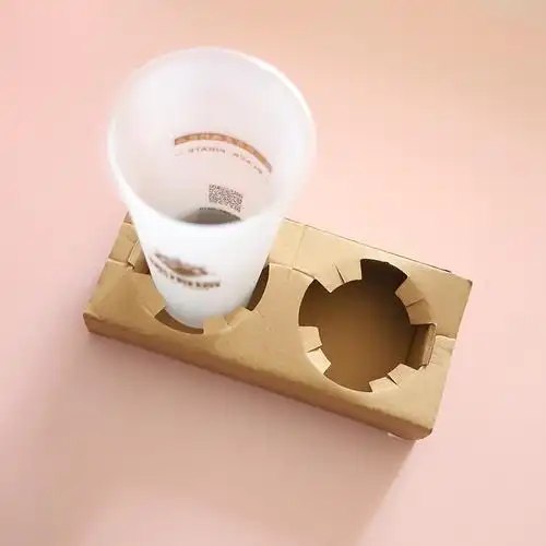 一次性奶茶杯托外卖打包牛批纸袋杯架奶茶咖啡饮品双杯托固定底座