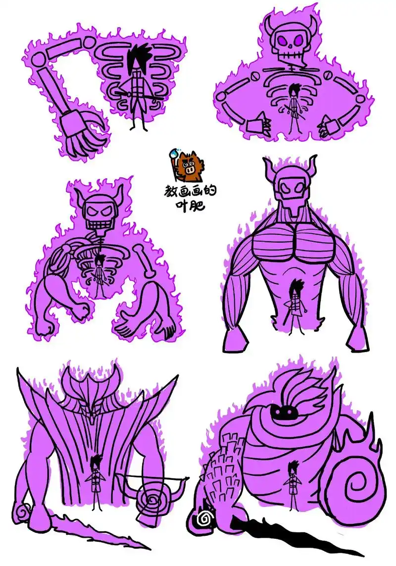 火影忍者,火柴人,佐助,须佐能乎,儿童画.创意儿童画简笔画卡 - 抖音