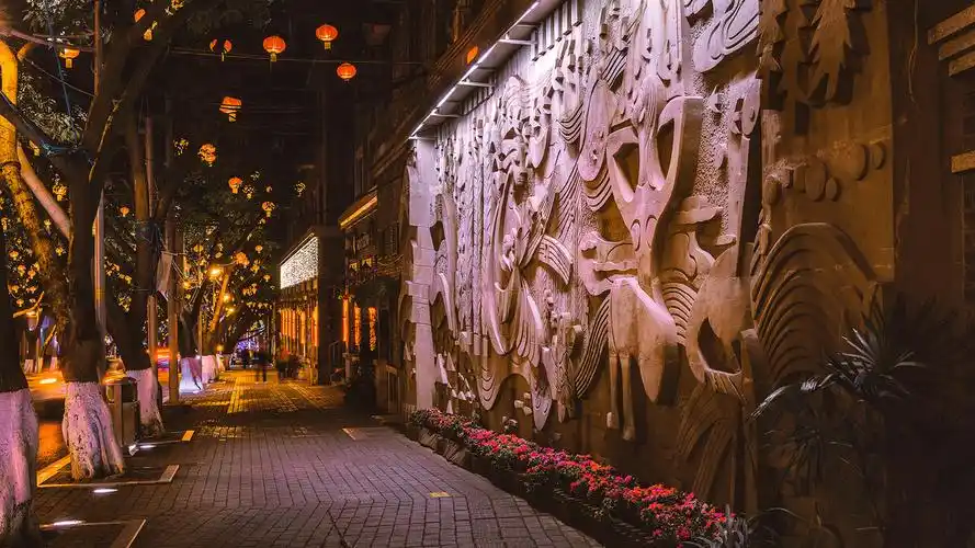 重庆解放碑人民大礼堂中山四路上清寺夜景