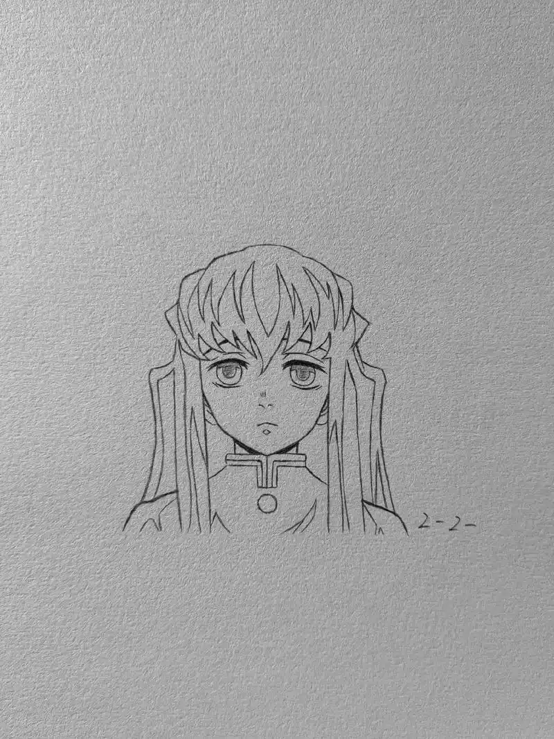 简笔画 #画画 #鬼灭之刃 #时透无一郎 #手绘 - 抖音