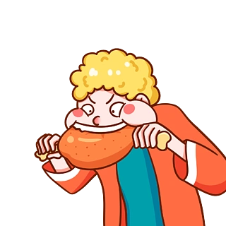 吃货男生啃大鸡腿