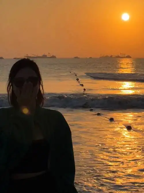 万能海边日落 92剪影 侧脸 微风吹头发拍出来就自带生活浪漫ps:苹果