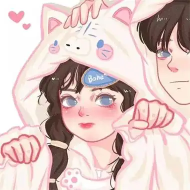 高清q版手绘情侣头像图片 真人卡通情侣头像超萌一对图片大全_情侣