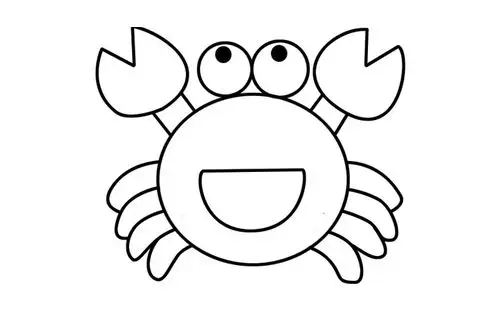 螃蟹简笔画画法上色教程