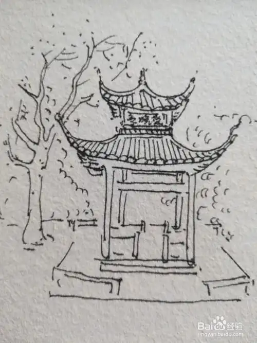 小学生简笔画爱晚亭 简笔画图片大全-普车都