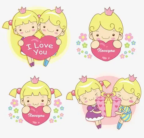 关键词 : 女孩,皇冠,礼盒,心形,爱心,花,可爱,卡通女孩