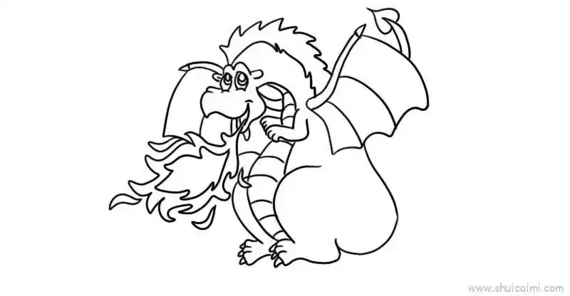 喷火龙儿童画怎么画喷火龙简笔画顺序