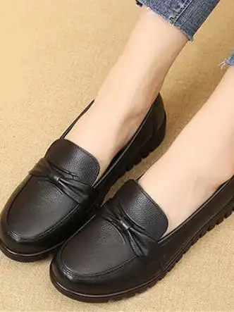 花花公子真皮春秋妈妈鞋单鞋款软底单鞋中老年人女鞋