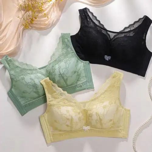 6298蕾丝背心款薄杯无钢圈抹胸防走光聚拢库存文胸内衣女胸罩批发
