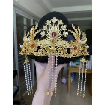 凤冠霞帔凤冠头饰凤冠霞帔汉服发饰发冠新娘头饰中式婚礼五凤流苏珍珠