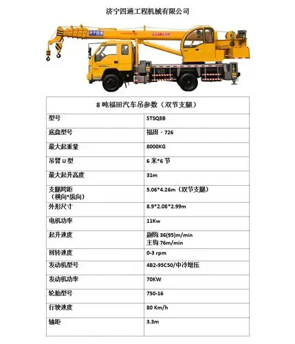 8吨福田汽车吊,汽车吊车,小吊车_小型吊车_随车吊 - 免费送18元彩金