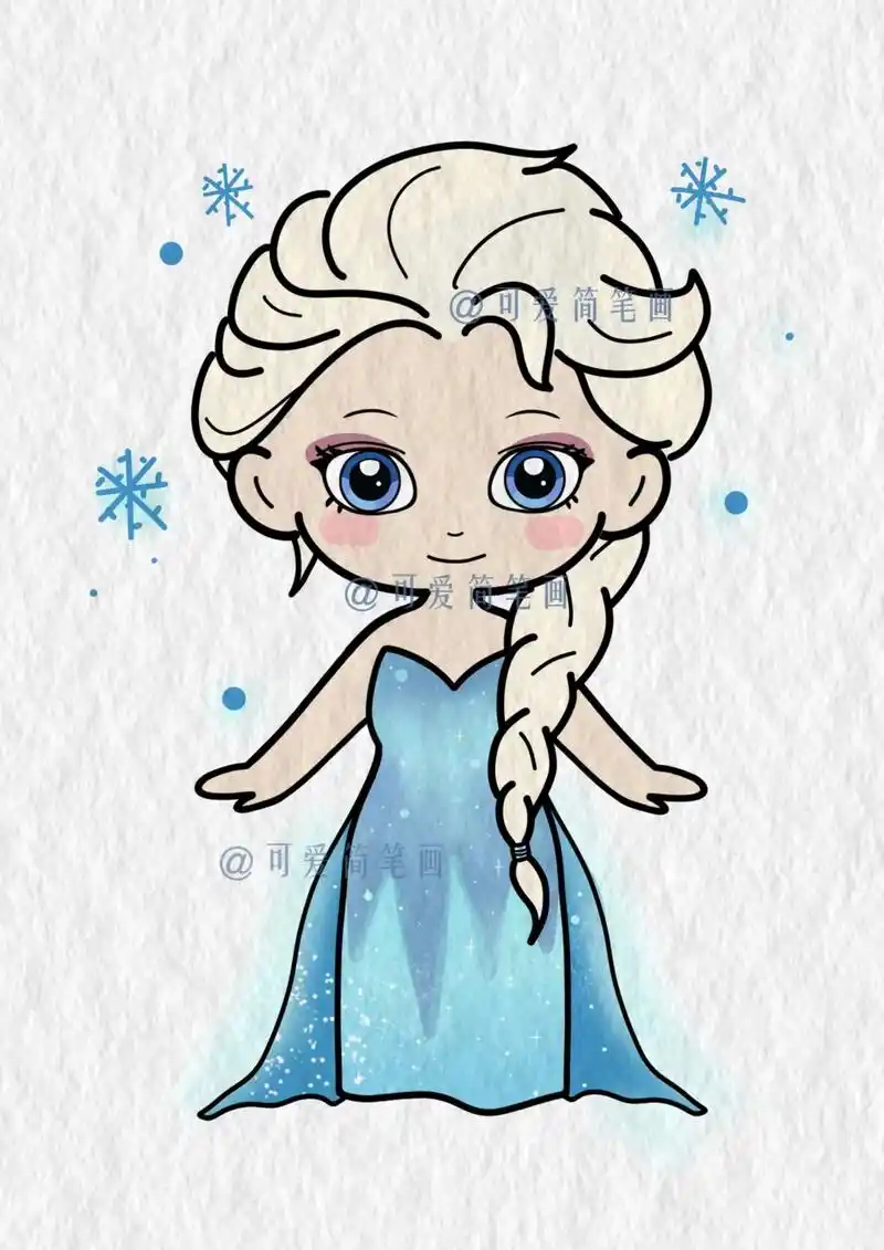 艾莎公主简笔画教程