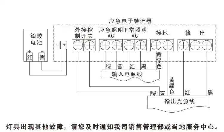 应急箱接线示意图