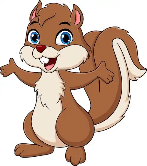 松鼠卡通挥手