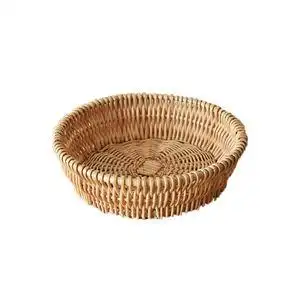 藤筐洗澡卧室框子竹编小号零食竹篮椭圆面包篮子藤条包子仿藤编.