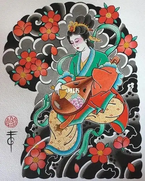 日式半甲纹身素材