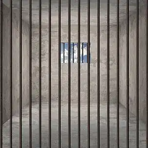 的特写蓝色金属网施工步骤概念图一组著名的地标向量监狱墙壁插画背景