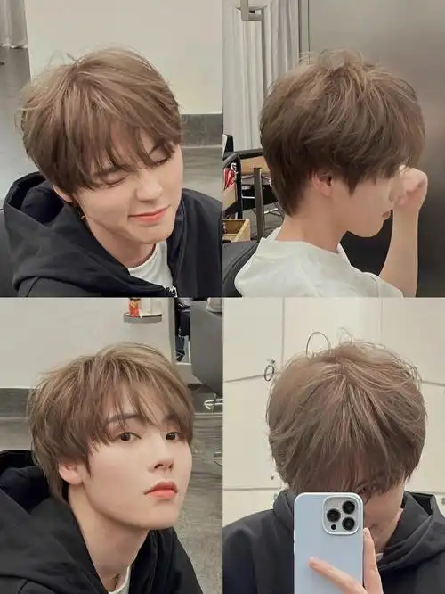 男生超帅发色奶茶灰棕染完显白两度0101