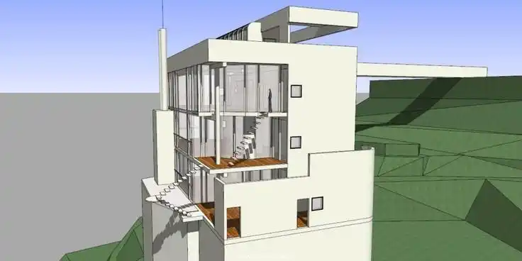 道格拉斯住宅,白色派理查德.迈耶,3层