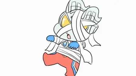 被绷带缠绕的q版赛罗奥特曼儿童卡通简笔画-教育-高清完整正版视频